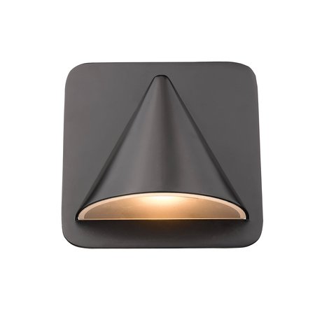 Z-LITE Obelisk 1 Light Outdoor Wall Sconce, Outdoor Rubbed Bronze & Sand-blast glass 578ORBZ-LED